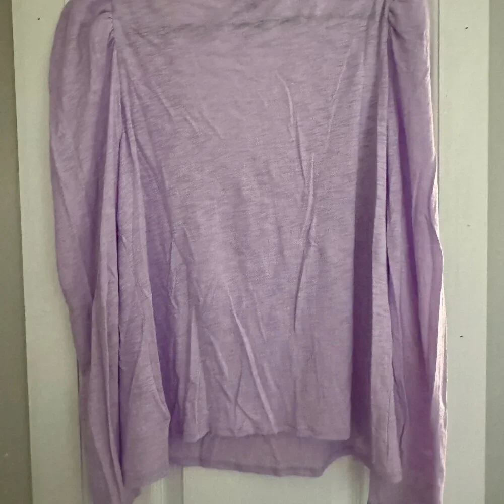 Express Lavender Puff Sleeve V-Neck Top – Size XL - Picture 4 of 4